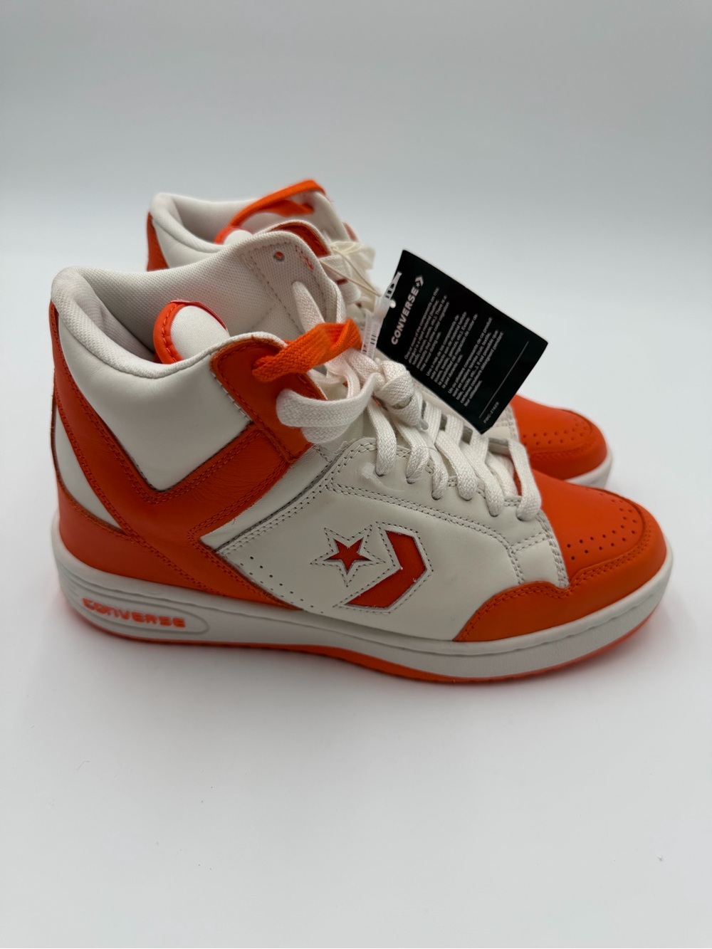 NWT Converse Weapon Mid Orange and White Men’s Sz 9